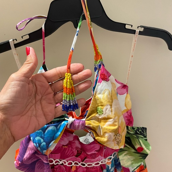 New Farm Rio Rainbow Chita Flower midi dress sz XL This dress is a show stopper! - Picture 12 of 15